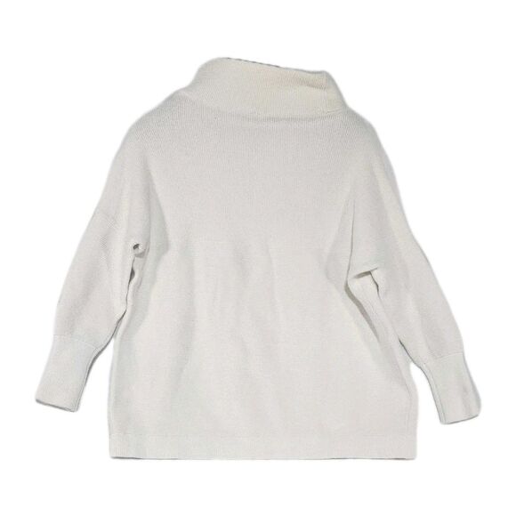 Free People Sweater Ottoman Slouchy Ribbed Mock Neck Tunic White Ivory Size XS - Picture 3 of 10